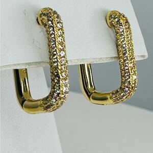 Gold ad Pave Earrings ~ Designer Style